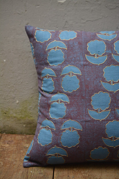 Embroidered Khadi Cushion Cover - metaphorracha