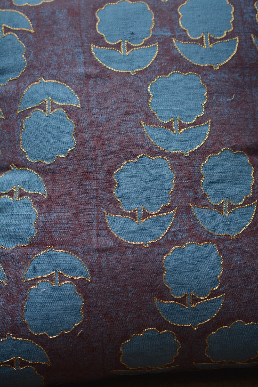 Embroidered Khadi Cushion Cover - metaphorracha