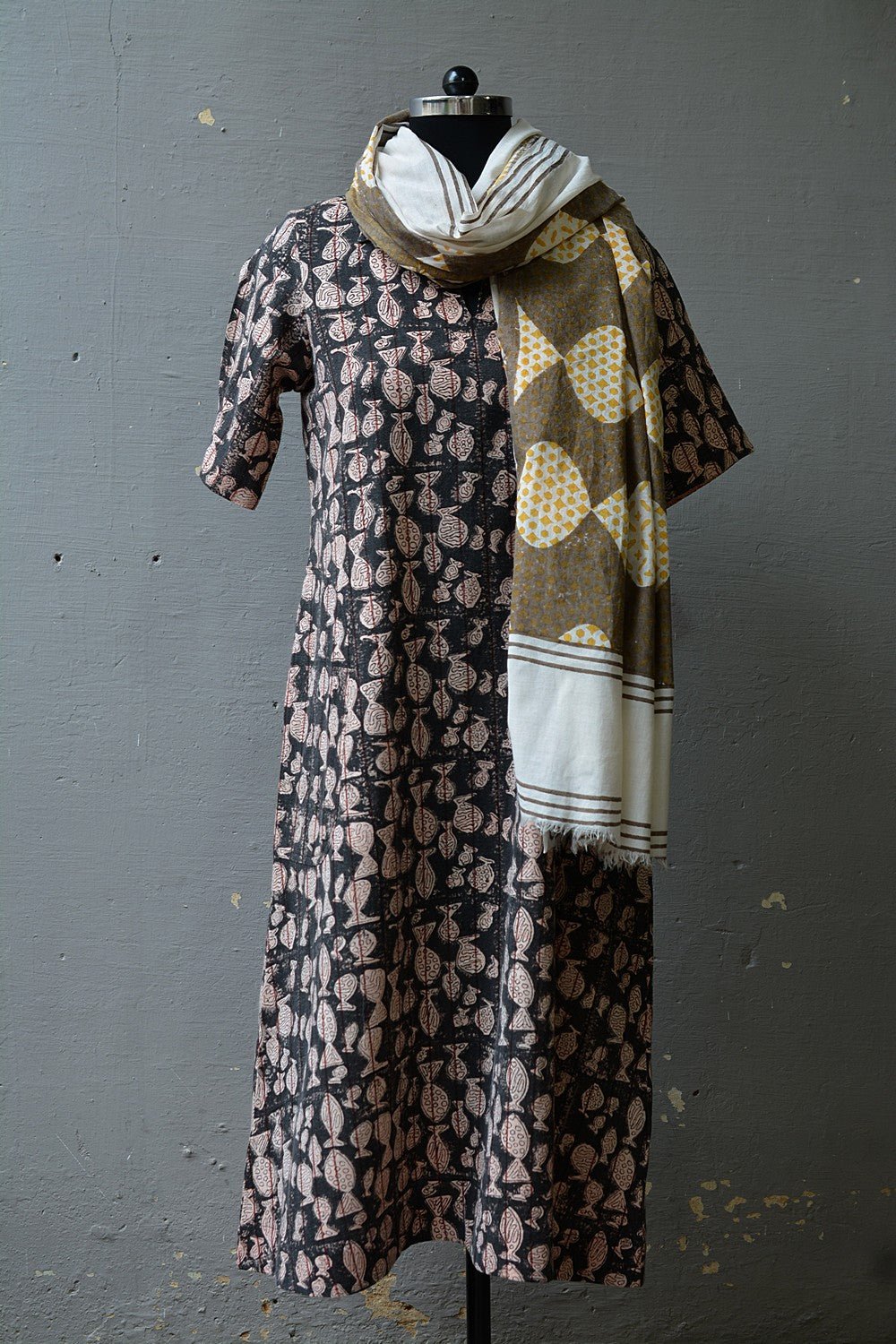 Fish - Hand Block Printed Dress - metaphorracha