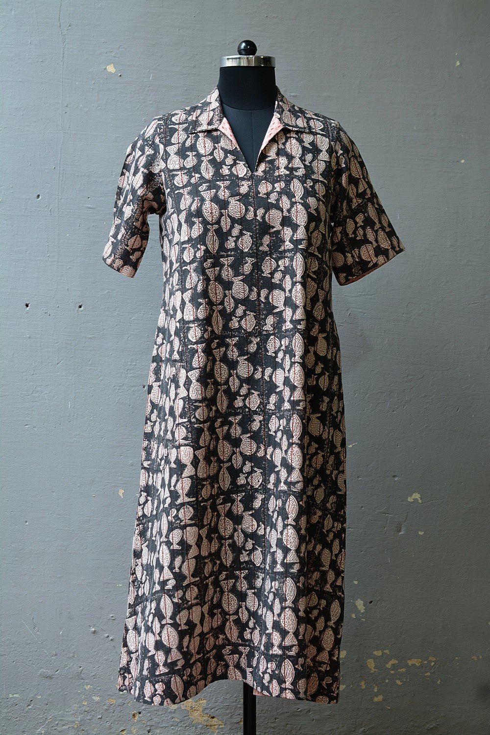 Fish - Hand Block Printed Dress - metaphorracha