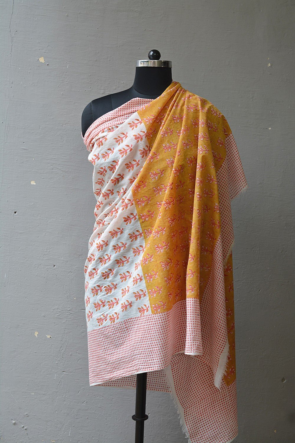 FLEUR - Block Printed Stole - metaphorracha