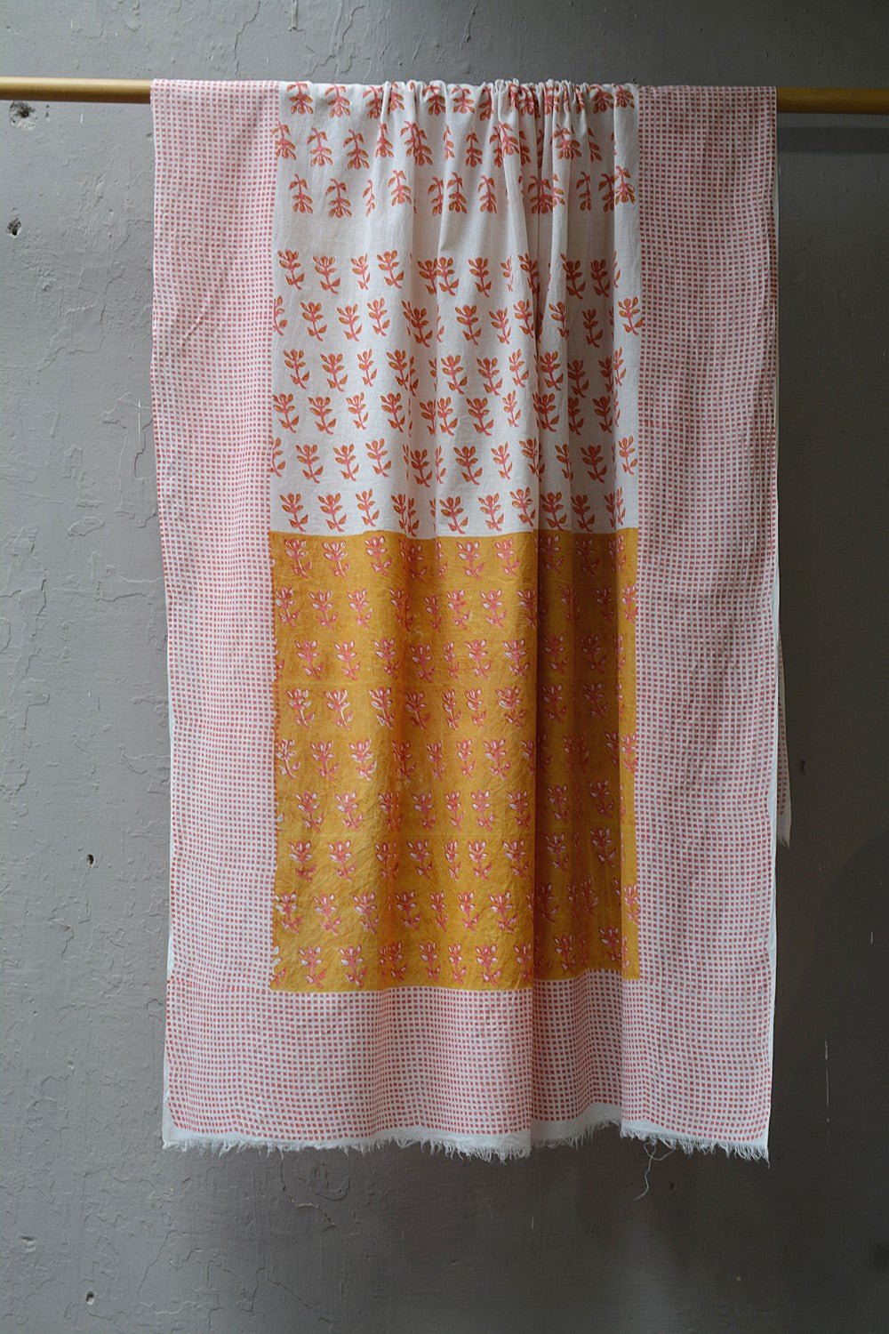 FLEUR - Block Printed Stole - metaphorracha