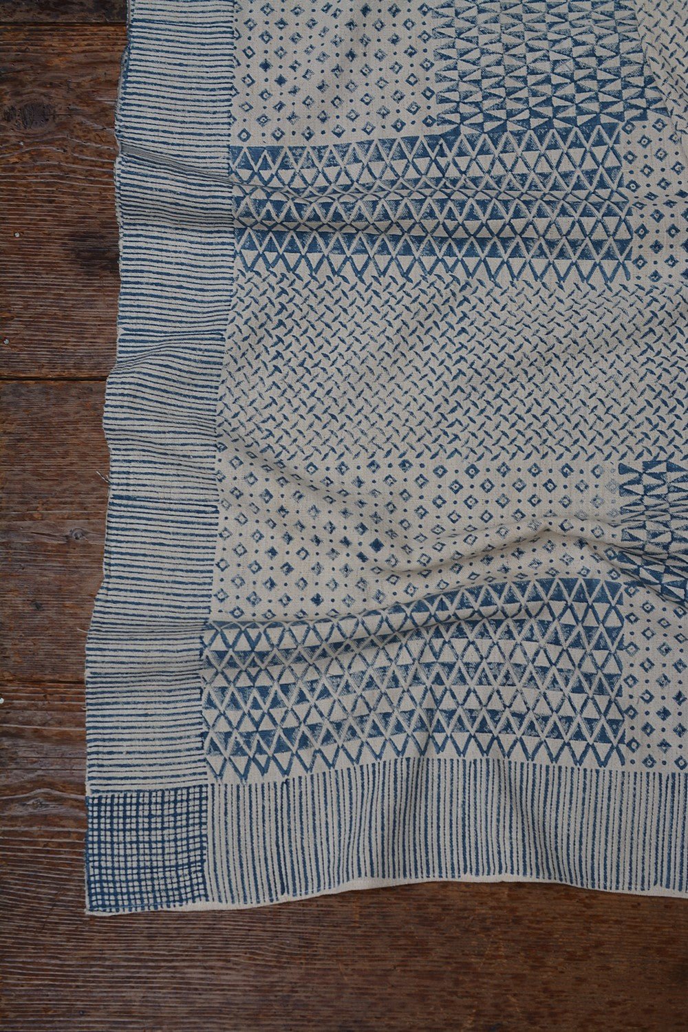 Grill - Block Printed Cotton Bedsheet - 56"x 92" - metaphorracha