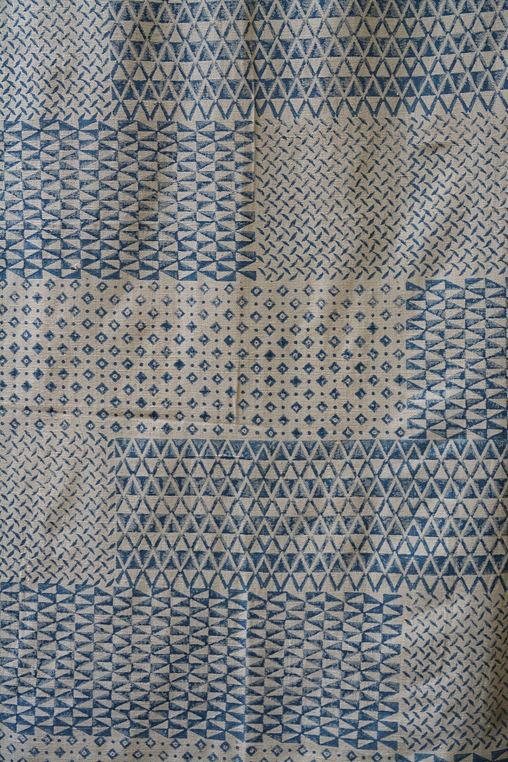 Grill - Block Printed Cotton Bedsheet - 56"x 92" - metaphorracha