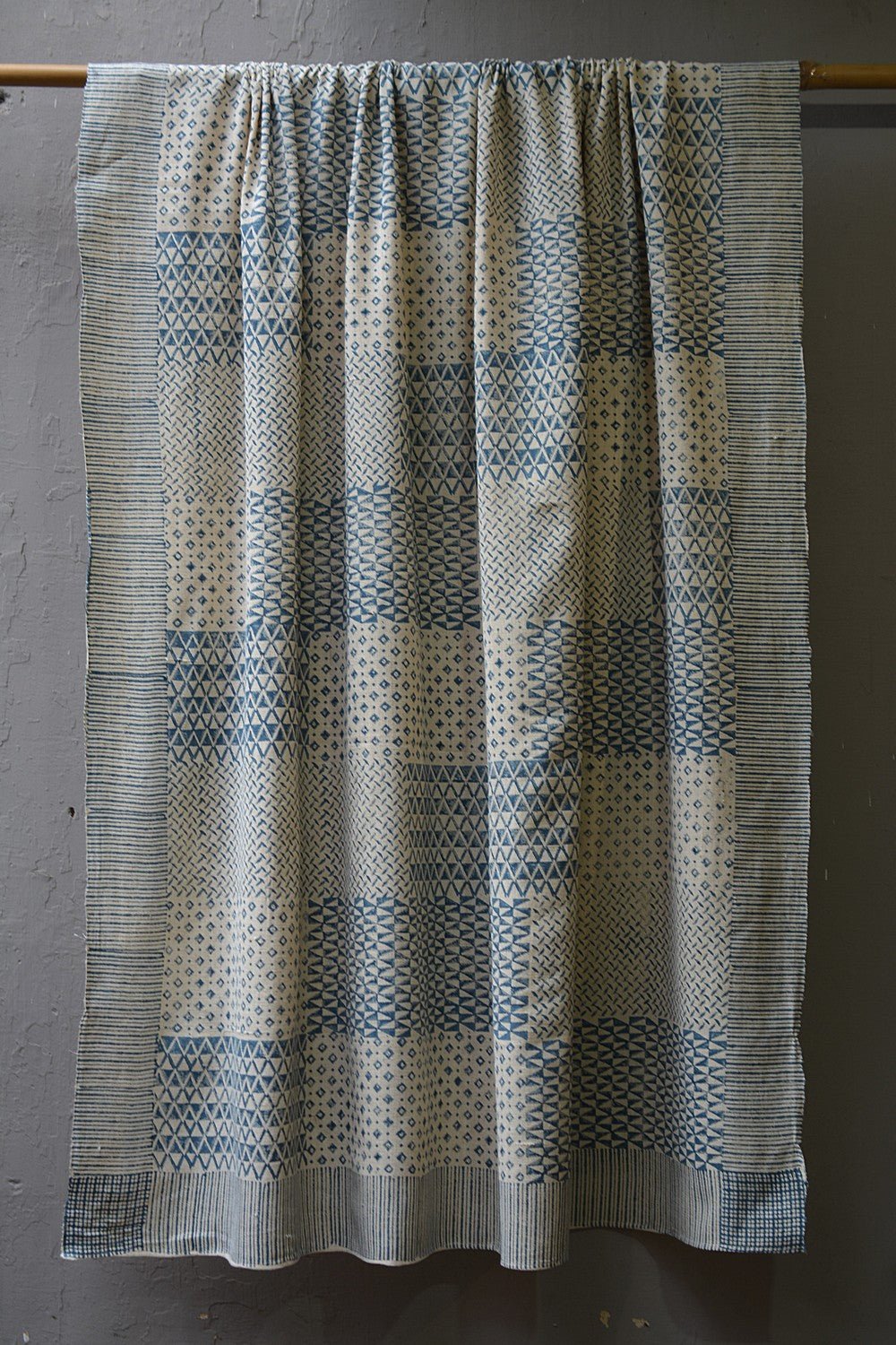 Grill - Block Printed Cotton Bedsheet - 56"x 92" - metaphorracha