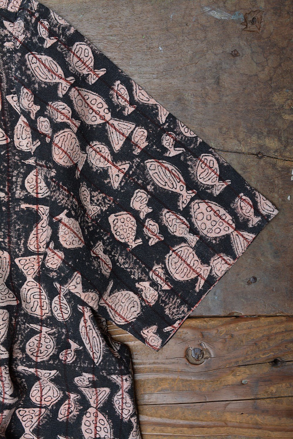 Hand Block Printed Khadi Dress - Fish - metaphorracha