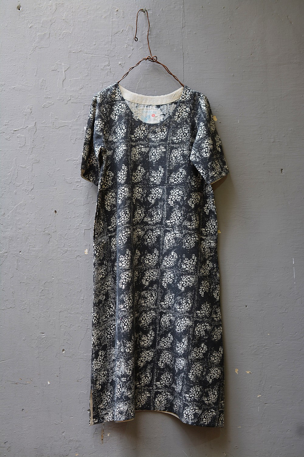 Hand Block Printed Khadi Dress - Leaf - metaphorracha