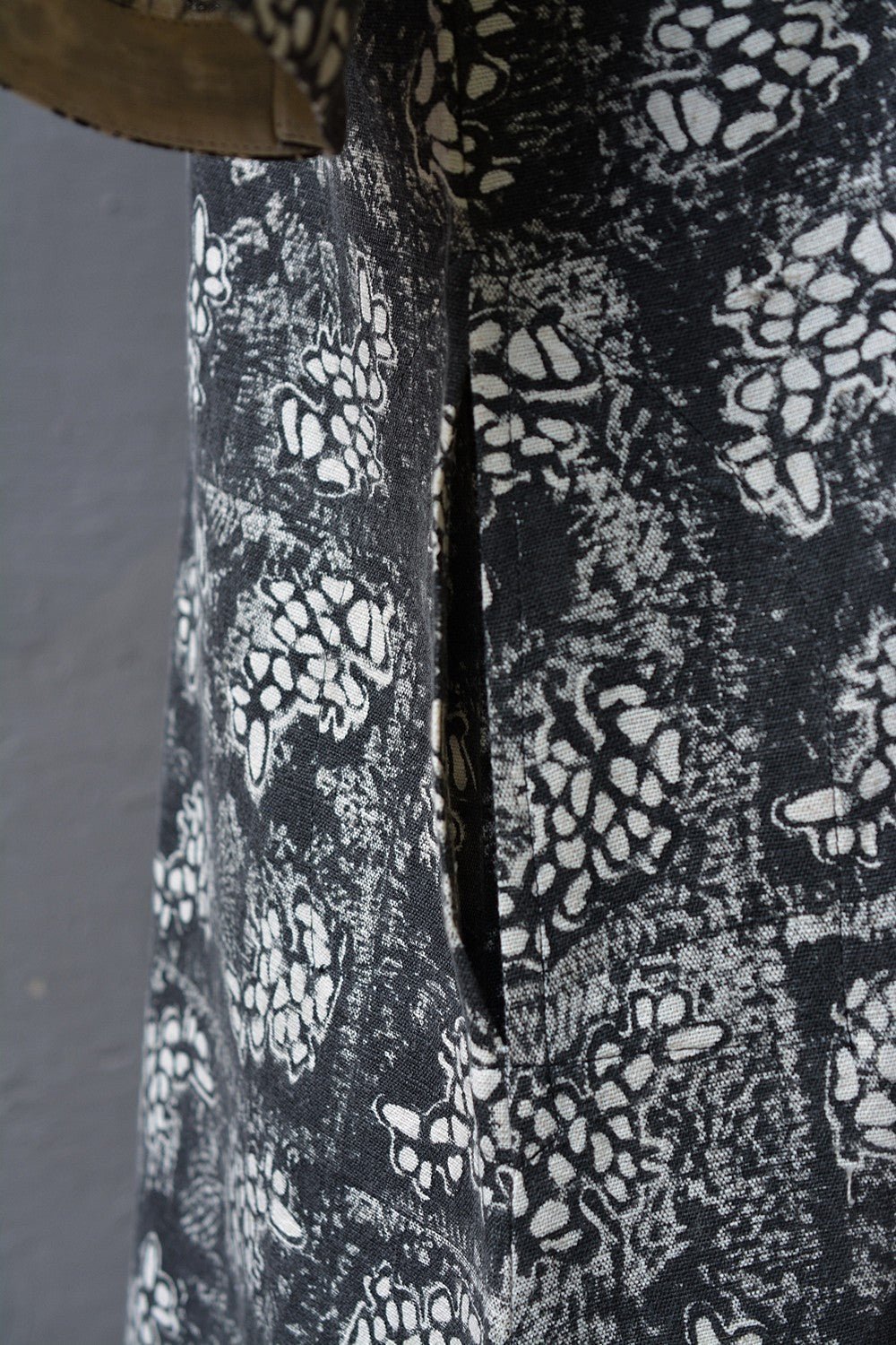 Hand Block Printed Khadi Dress - Leaf - metaphorracha