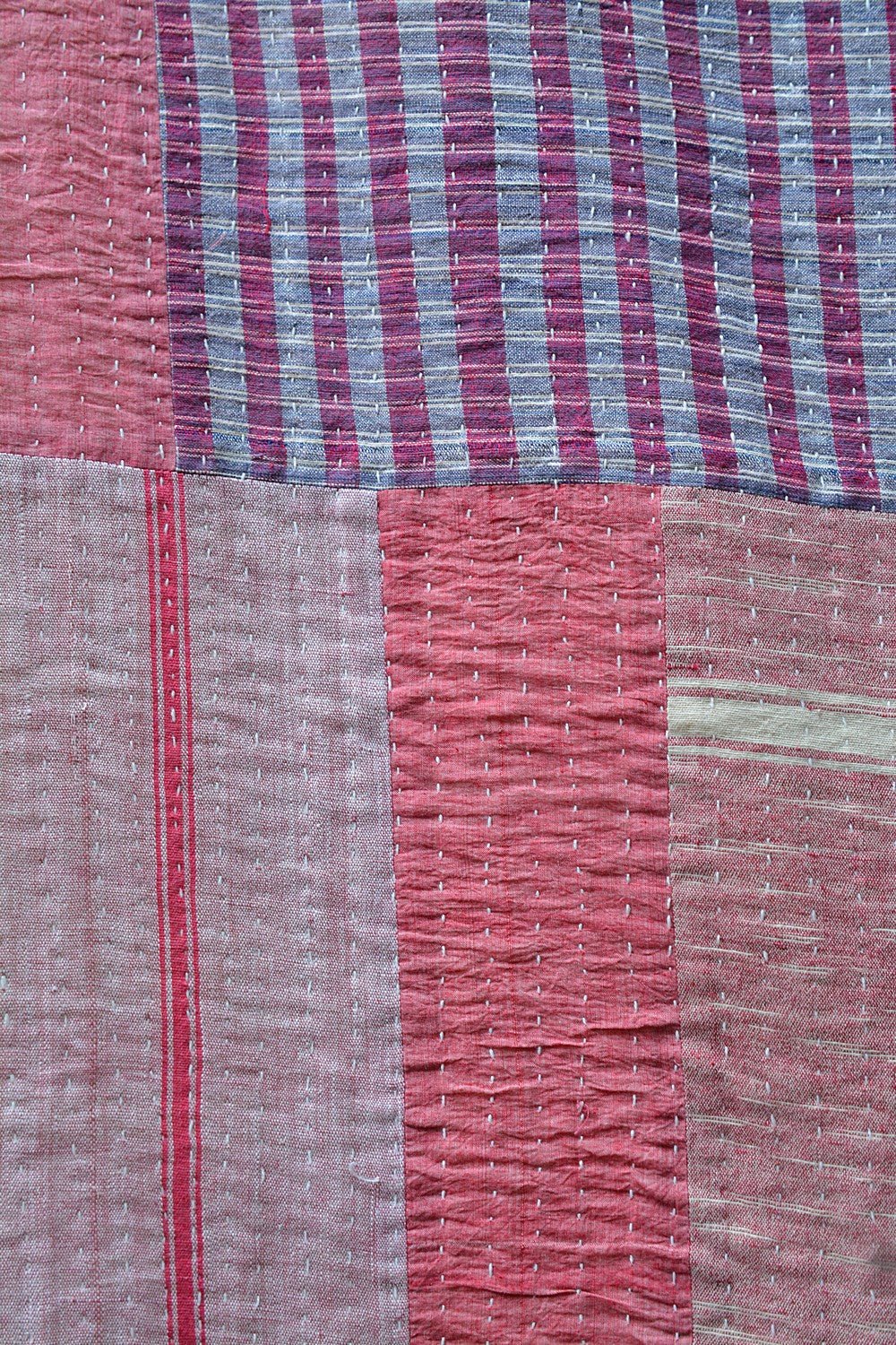 Hand - quilted Khadi Bedspread | Drift | 63" x 88" - metaphorracha