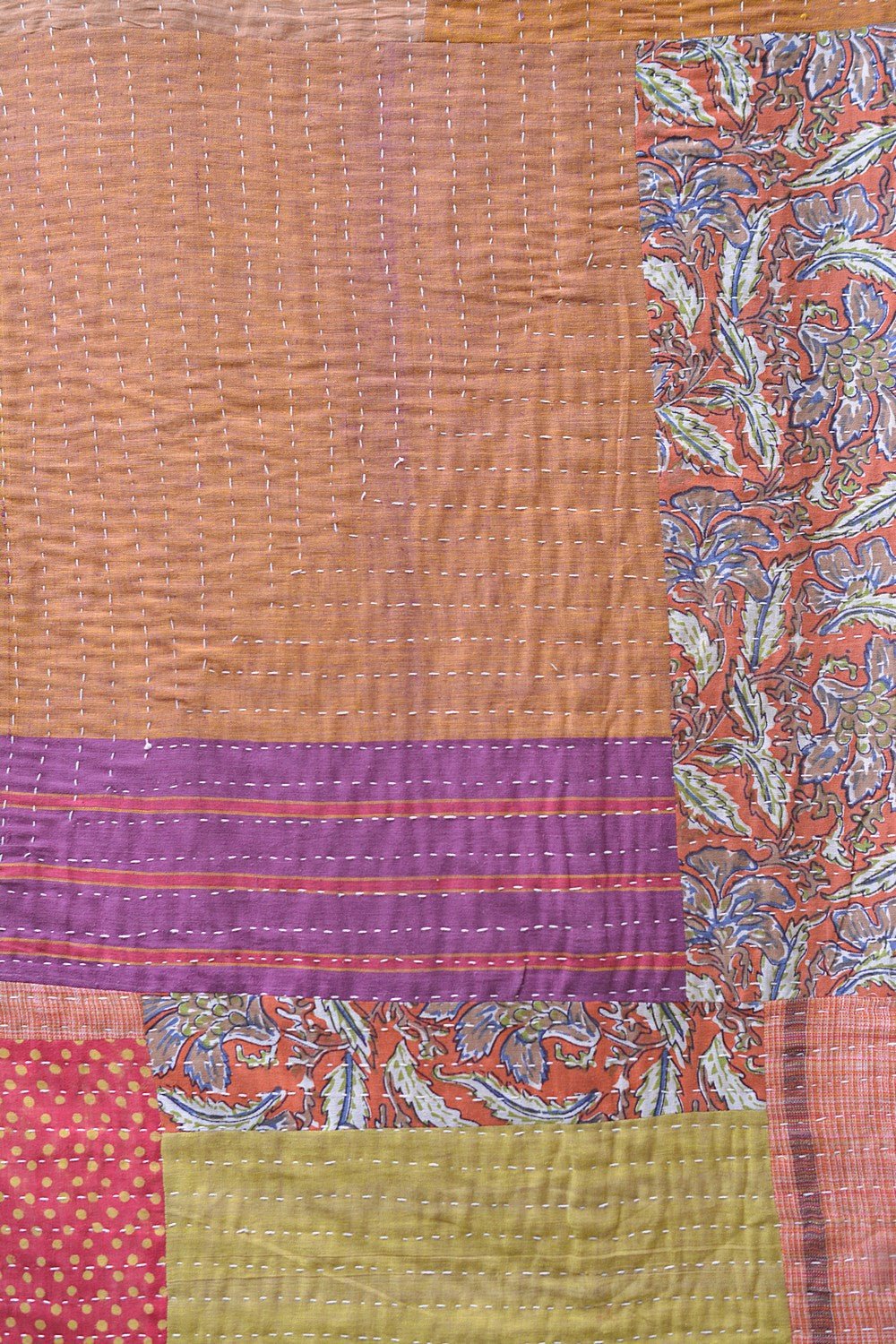 Hand-quilted Khadi Bedspread | Drift | 63" x 90" - metaphorracha