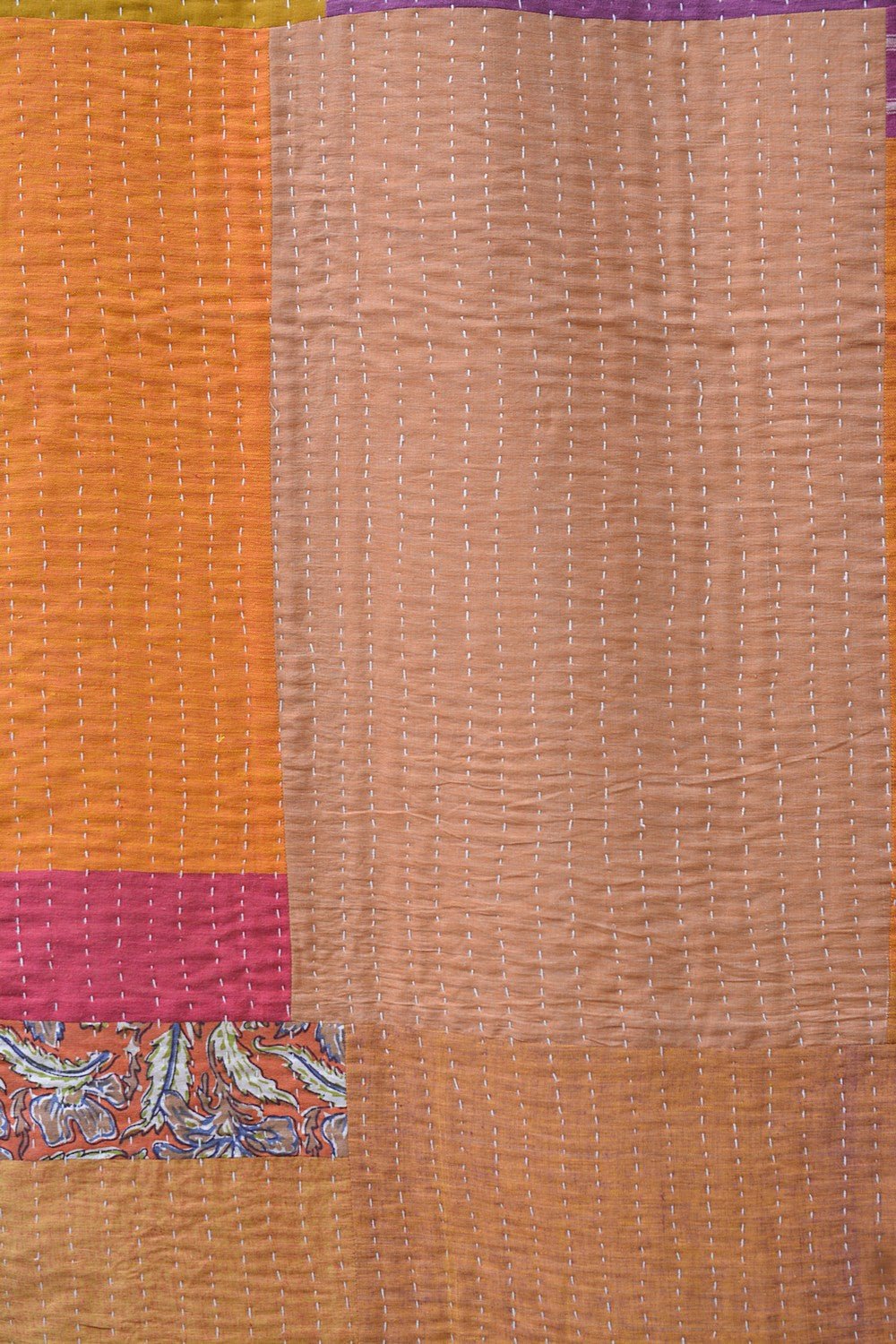 Hand-quilted Khadi Bedspread | Drift | 63" x 90" - metaphorracha