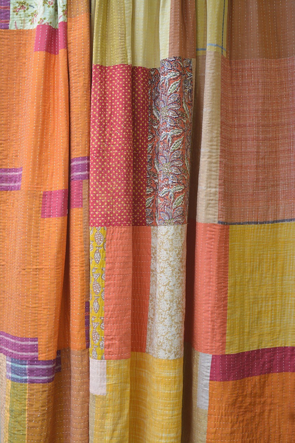 Hand-quilted Khadi Bedspread | Drift | 90" x 110" - metaphorracha