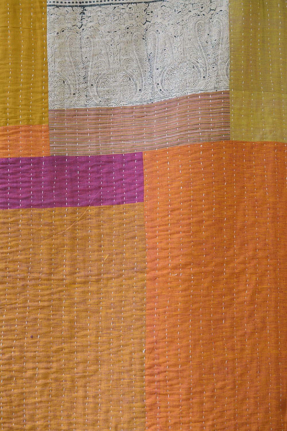 Hand-quilted Khadi Bedspread | Fold | 63" x 90" - metaphorracha