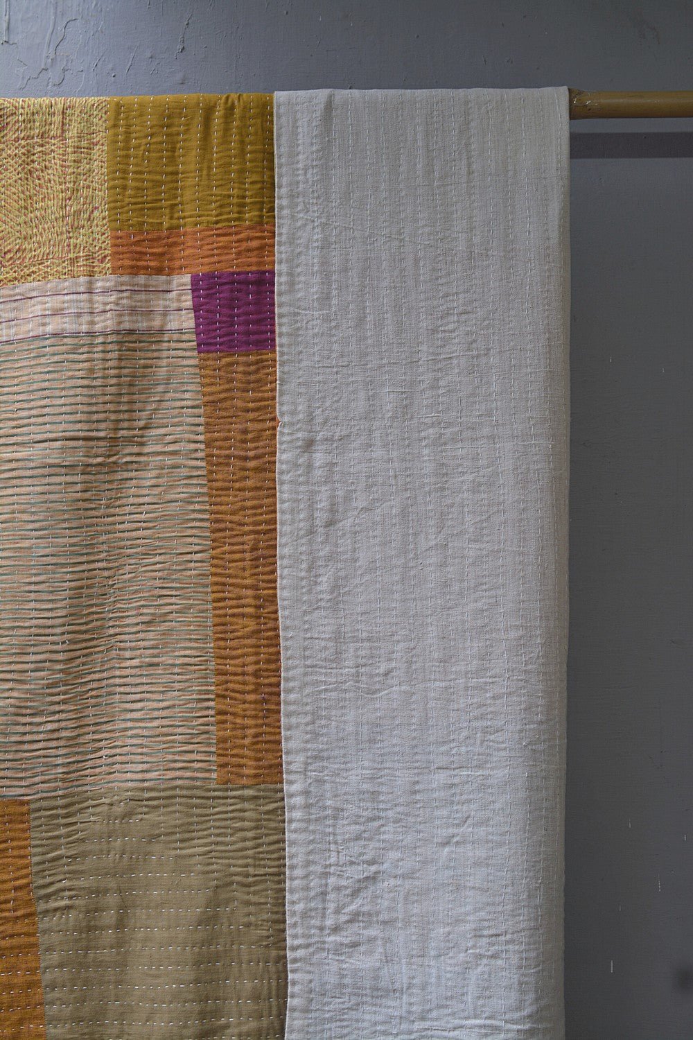 Hand-quilted Khadi Bedspread | Fold | 63" x 90" - metaphorracha
