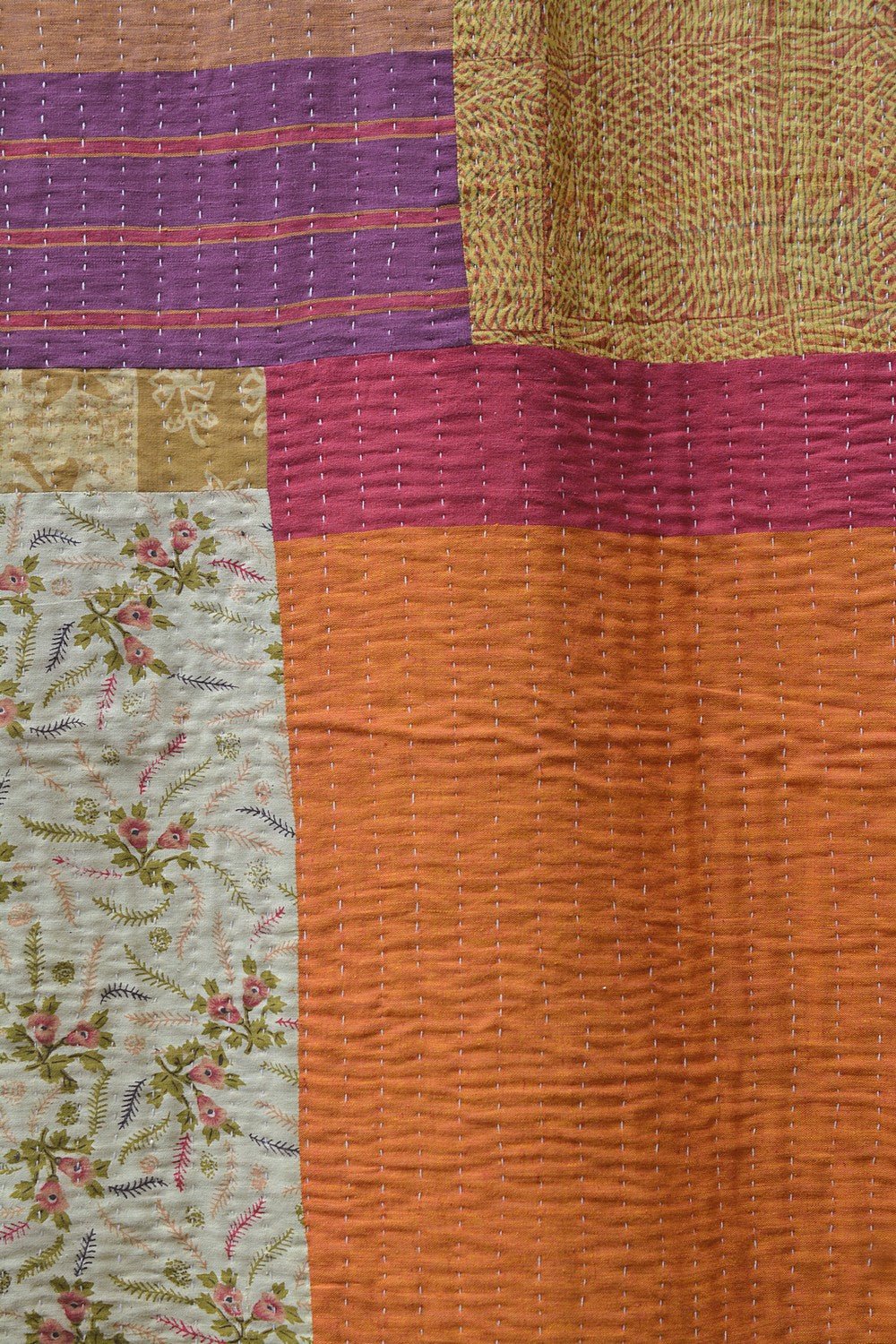 Hand-quilted Khadi Bedspread | Fold | 63" x 90" - metaphorracha