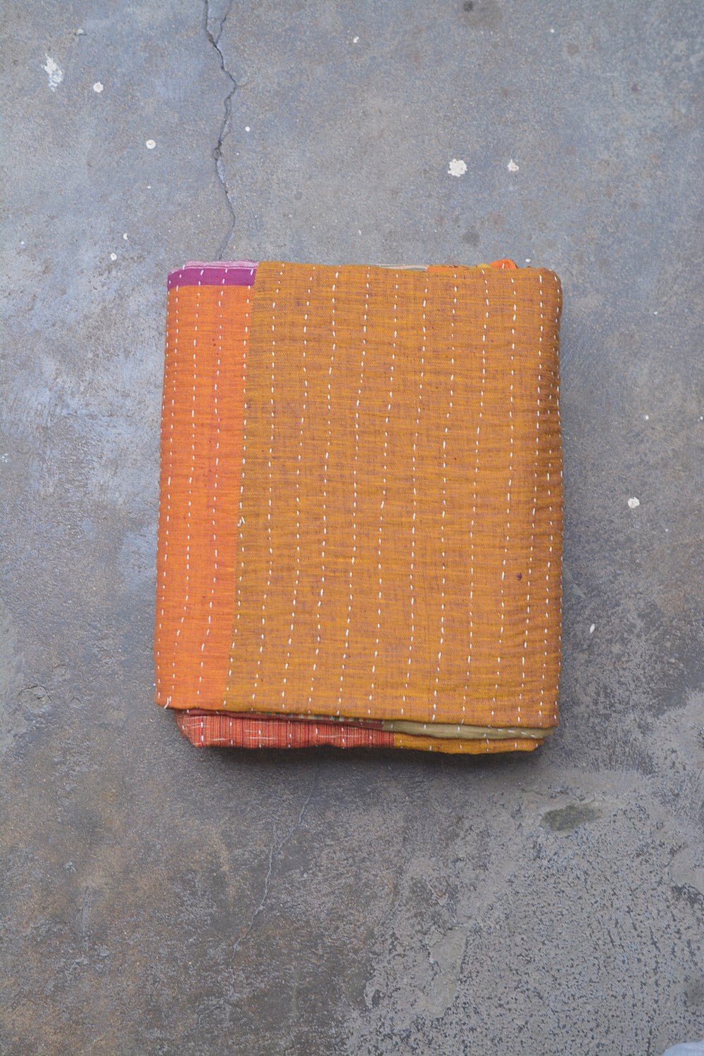 Hand-quilted Khadi Bedspread | Fold | 63" x 90" - metaphorracha