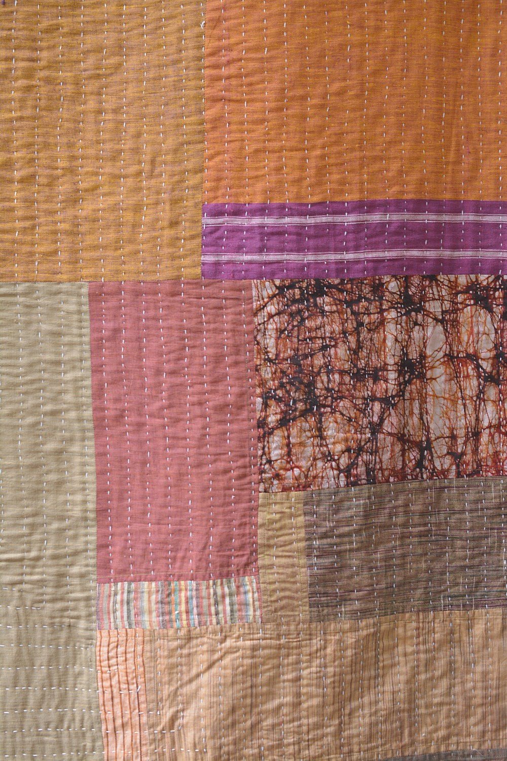 Hand-quilted Khadi Bedspread | Fold | 63" x 90" - metaphorracha