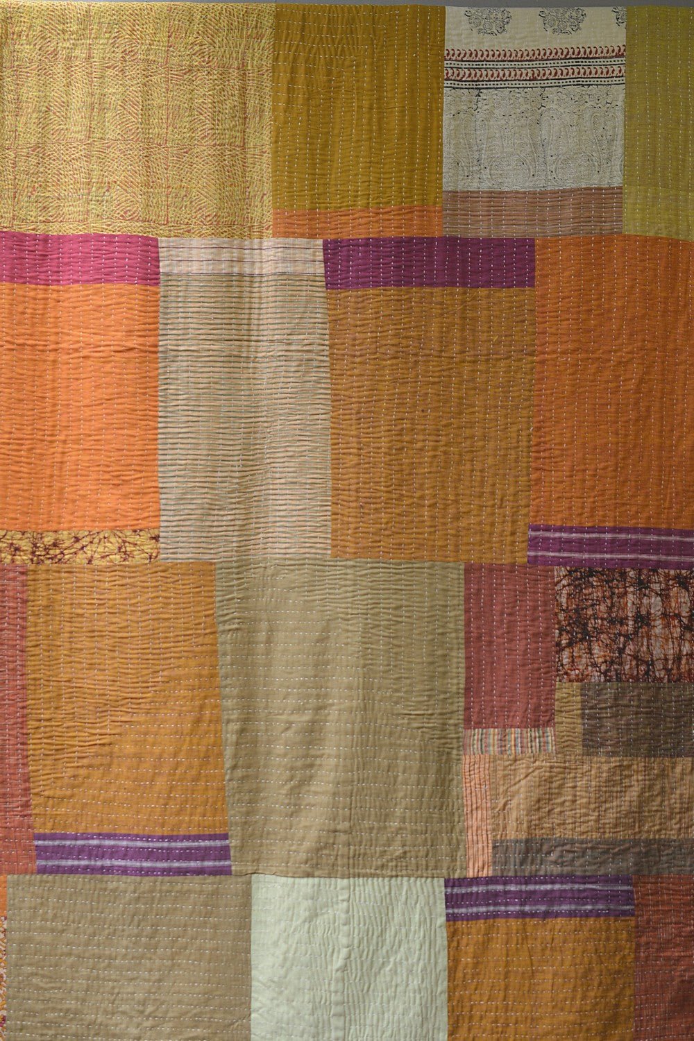 Hand-quilted Khadi Bedspread | Fold | 63" x 90" - metaphorracha