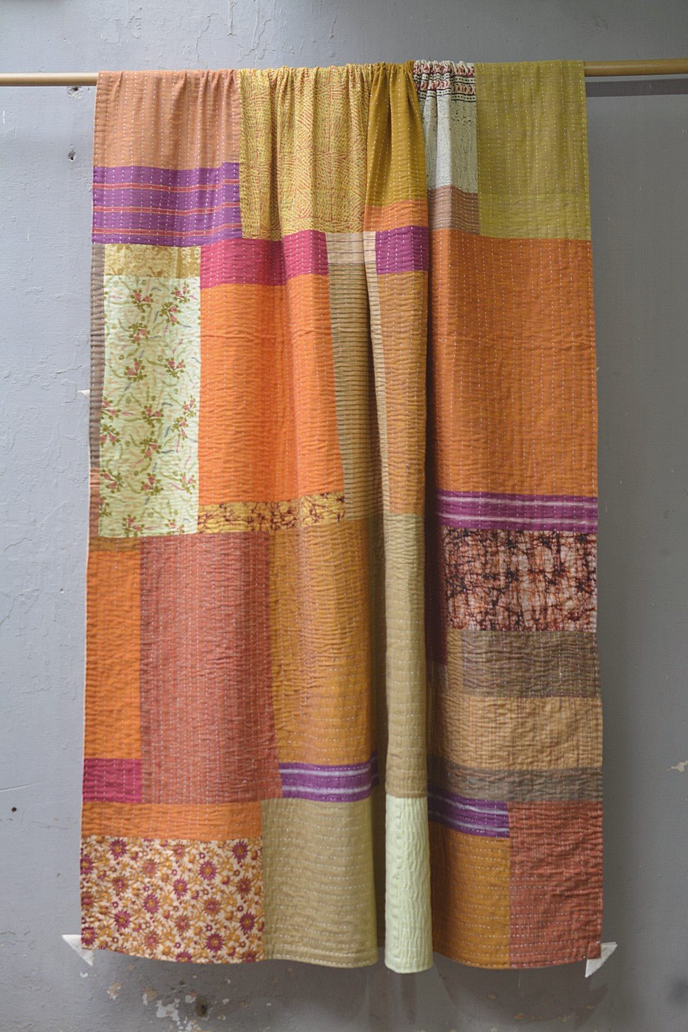 Hand-quilted Khadi Bedspread | Fold | 63" x 90" - metaphorracha