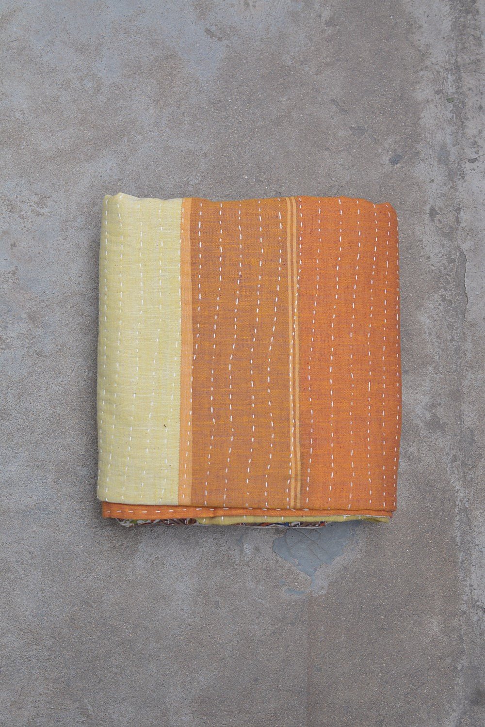 Hand-Quilted Khadi Bedspread | Ground | 61” x 90” - metaphorracha