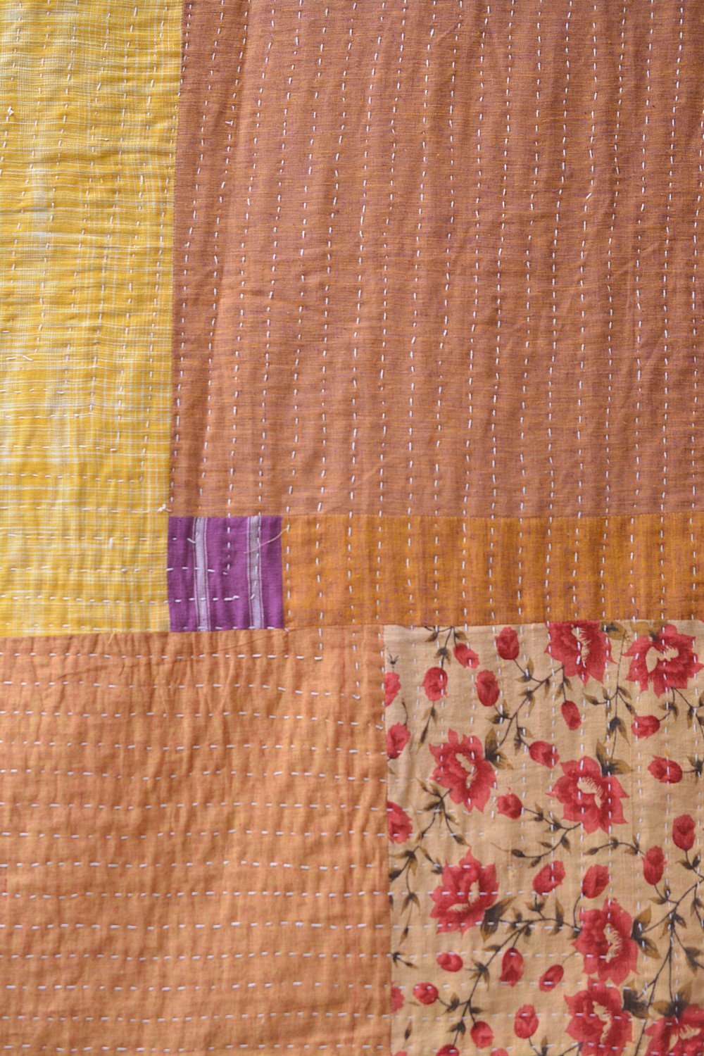 Hand-Quilted Khadi Bedspread | Ground | 61” x 90” - metaphorracha