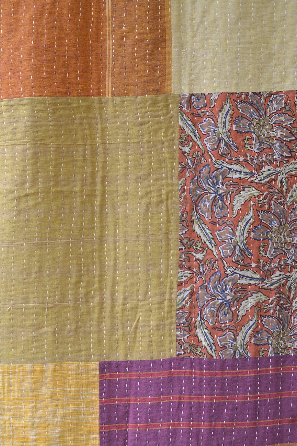 Hand-Quilted Khadi Bedspread | Ground | 61” x 90” - metaphorracha