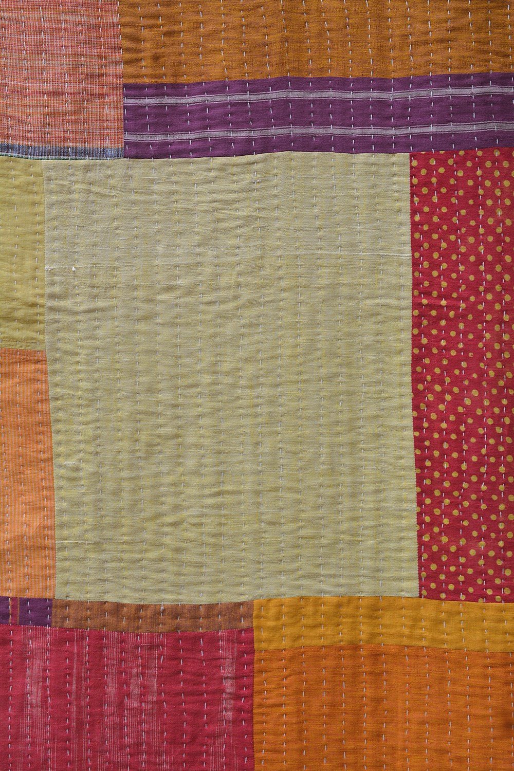 Hand-Quilted Khadi Bedspread | Ground | 61” x 90” - metaphorracha