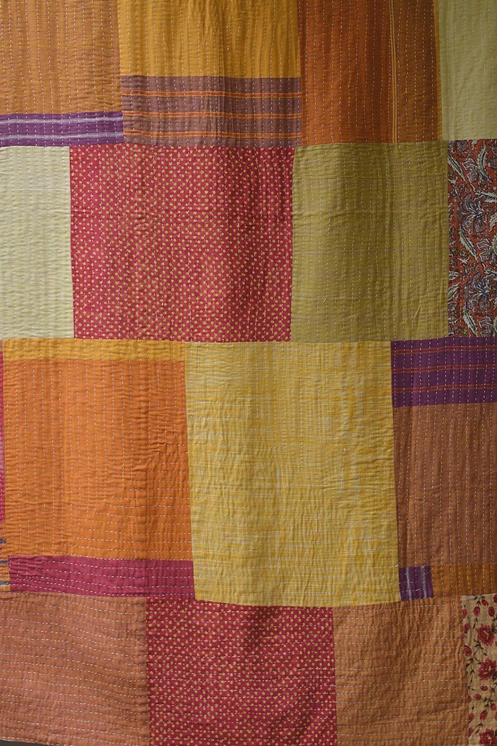 Hand-Quilted Khadi Bedspread | Ground | 61” x 90” - metaphorracha