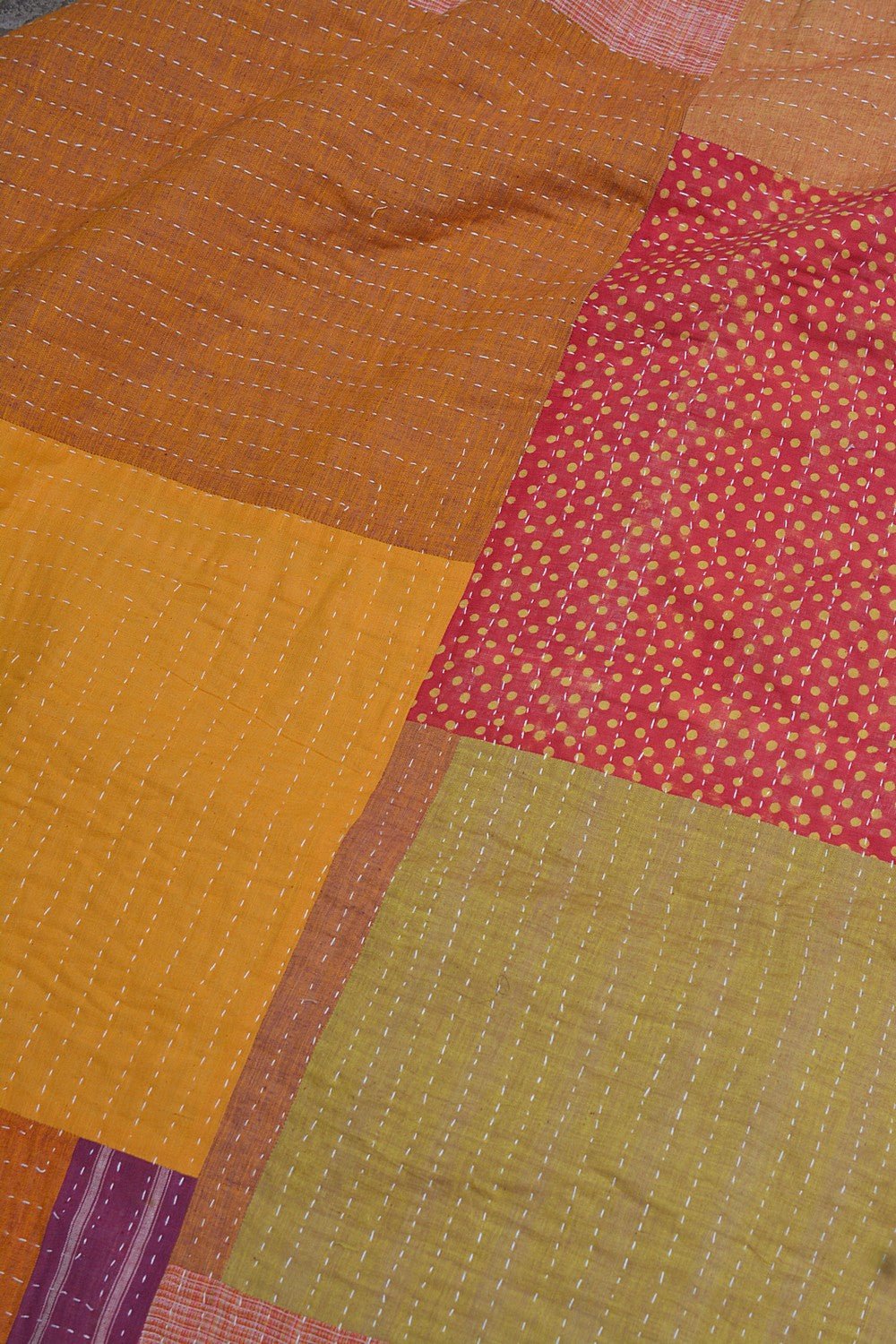 Hand-Quilted Khadi Bedspread | Ground | 61” x 90” - metaphorracha