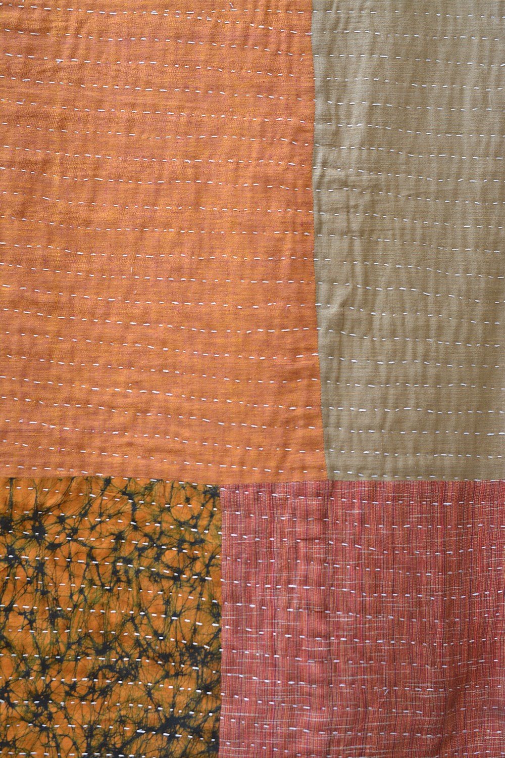 Hand-Quilted Khadi Bedspread | Ground | 90” x 110” - metaphorracha