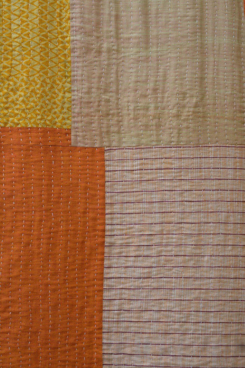 Hand-Quilted Khadi Bedspread | Ground | 90” x 110” - metaphorracha