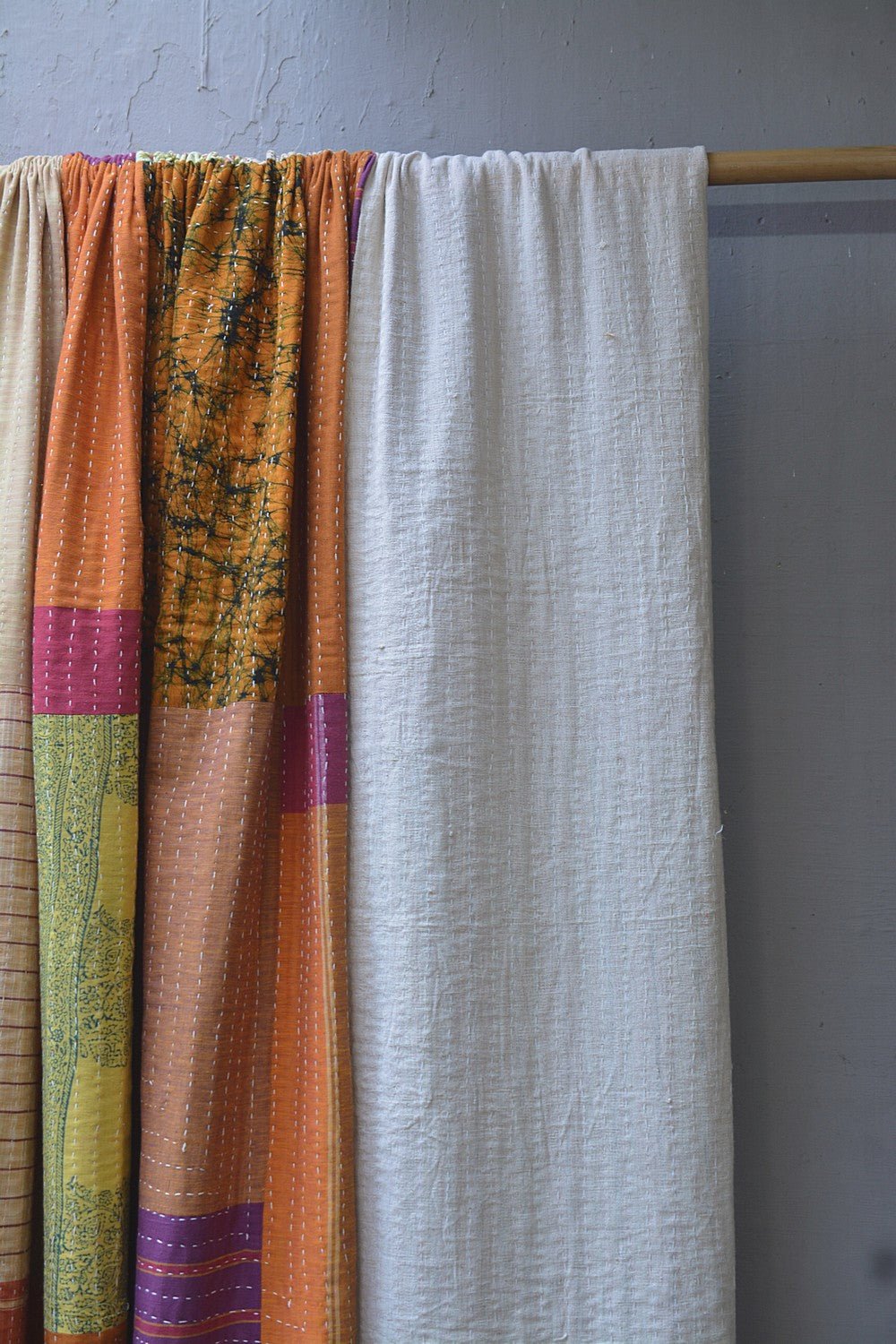 Hand-Quilted Khadi Bedspread | Ground | 90” x 110” - metaphorracha