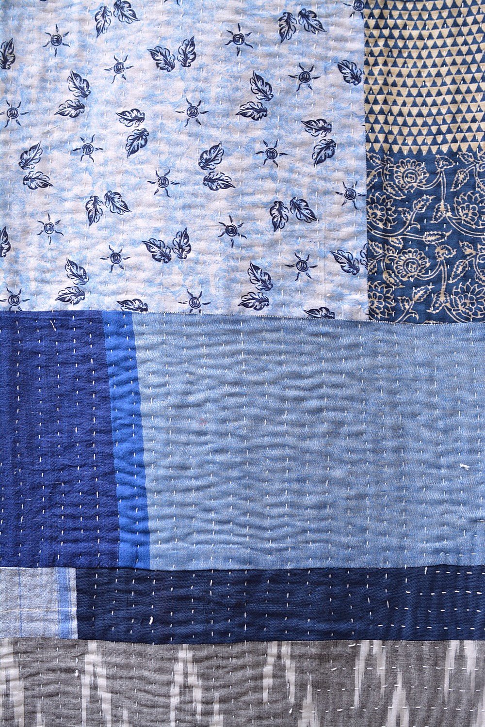 Hand - Quilted Khadi Bedspread | Layer | 61” x 91” - metaphorracha