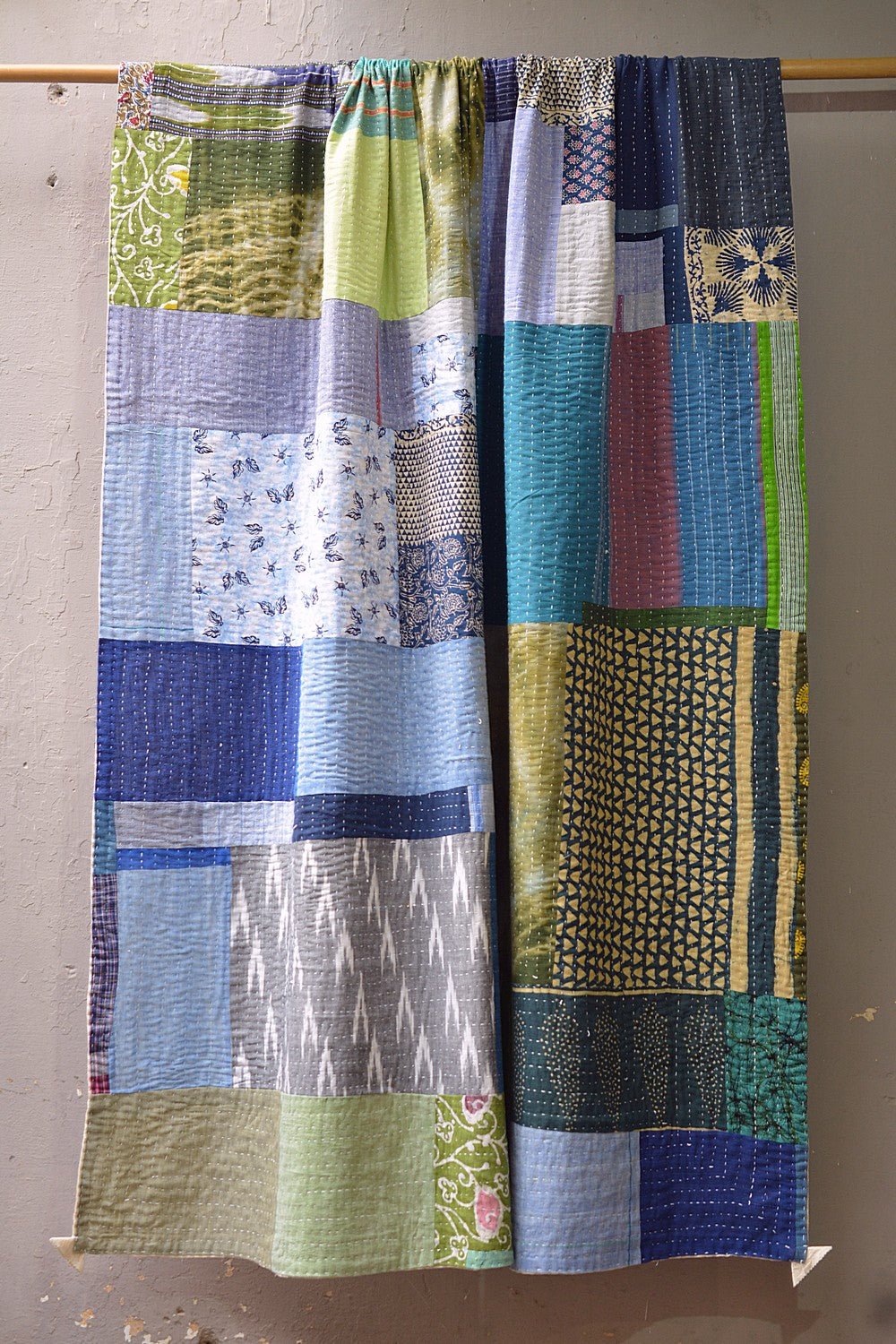 Hand - Quilted Khadi Bedspread | Layer | 61” x 91” - metaphorracha