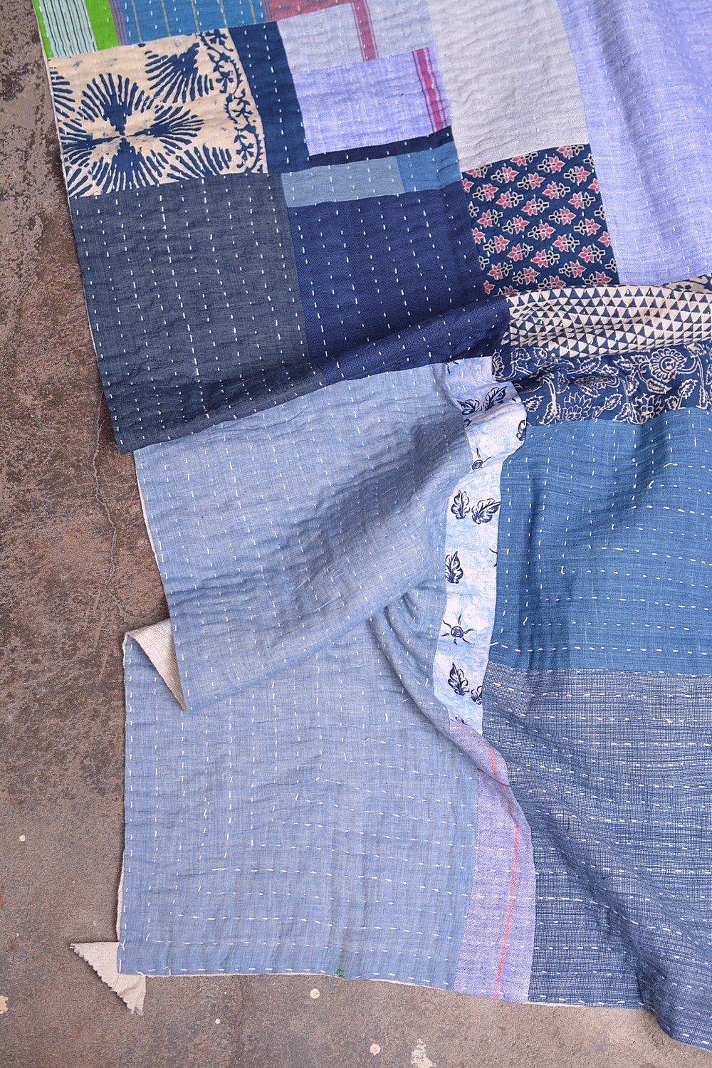 Hand - Quilted Khadi Bedspread | Layer | 61” x 91” - metaphorracha