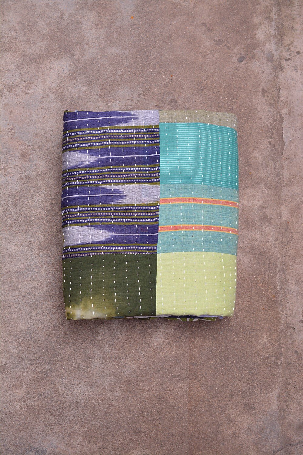 Hand - Quilted Khadi Bedspread | Layer | 61” x 91” - metaphorracha