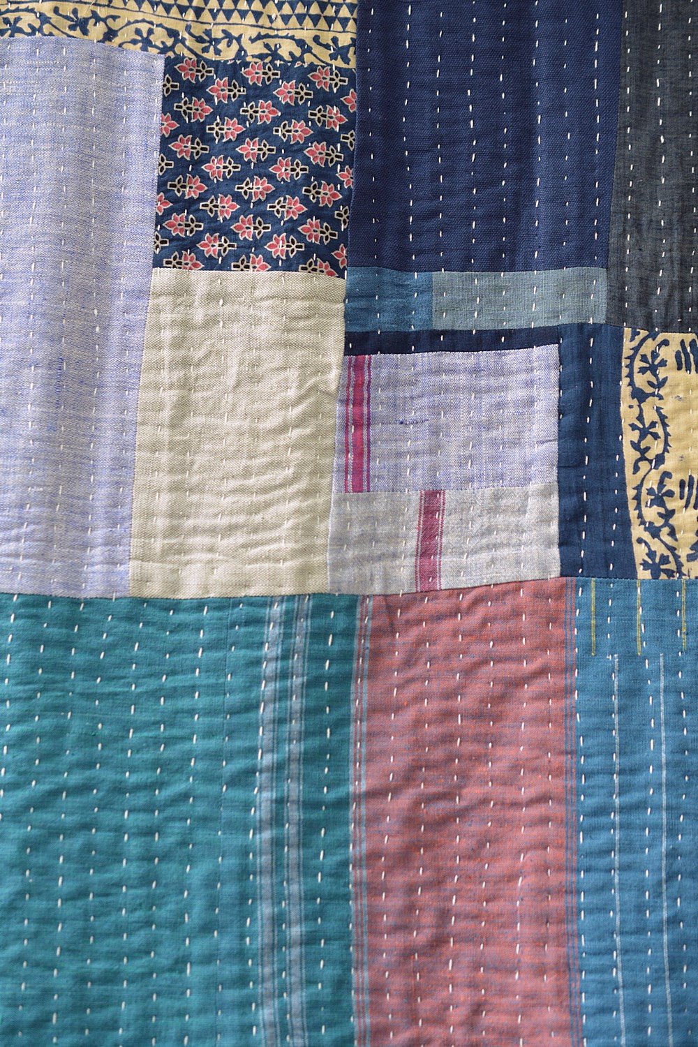 Hand - Quilted Khadi Bedspread | Layer | 61” x 91” - metaphorracha