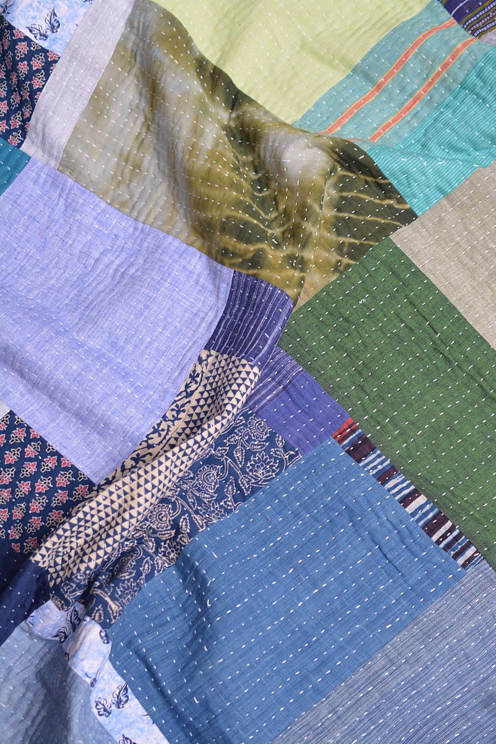 Hand - Quilted Khadi Bedspread | Layer | 61” x 91” - metaphorracha