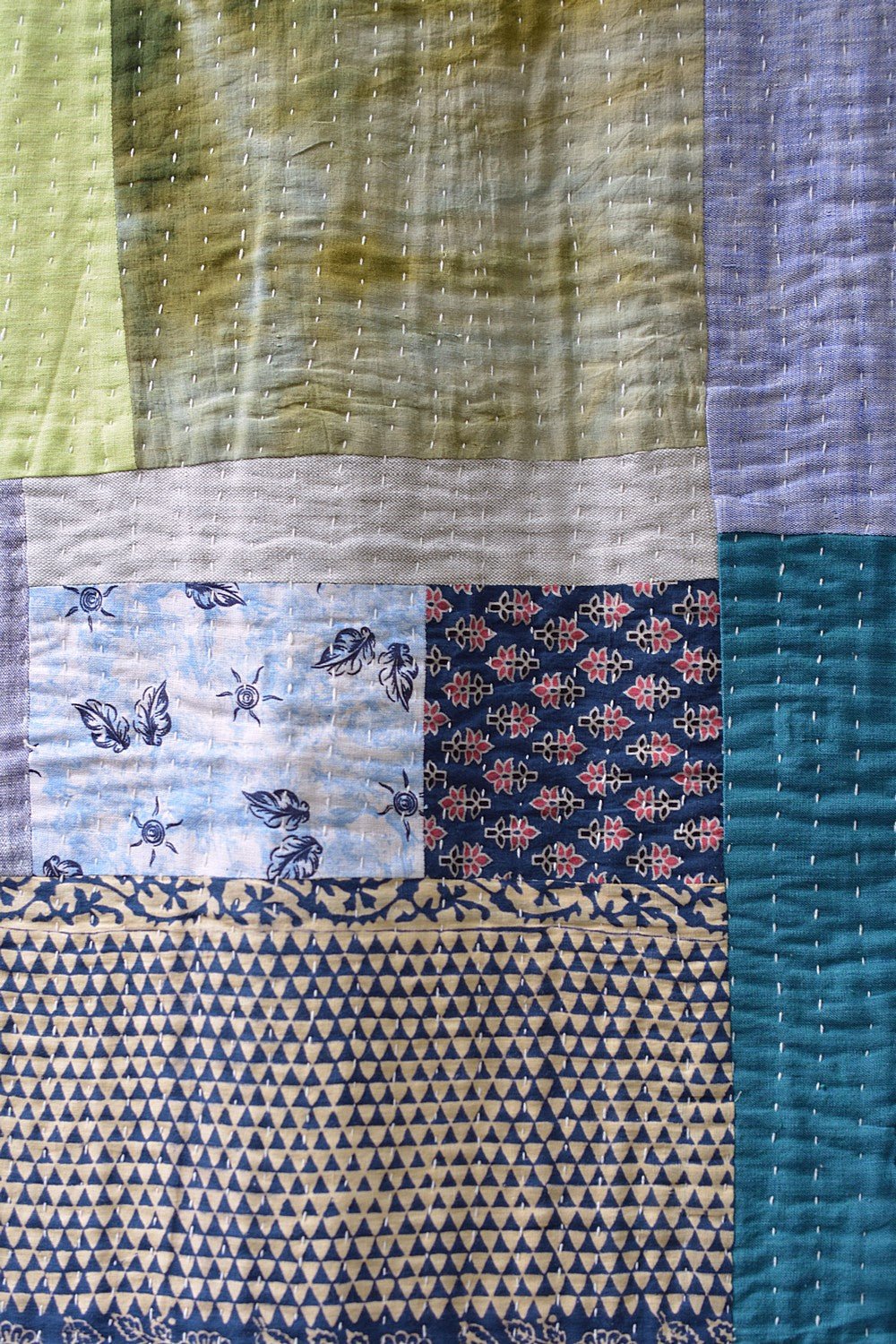 Hand - Quilted Khadi Bedspread | Layer | 61” x 91” - metaphorracha