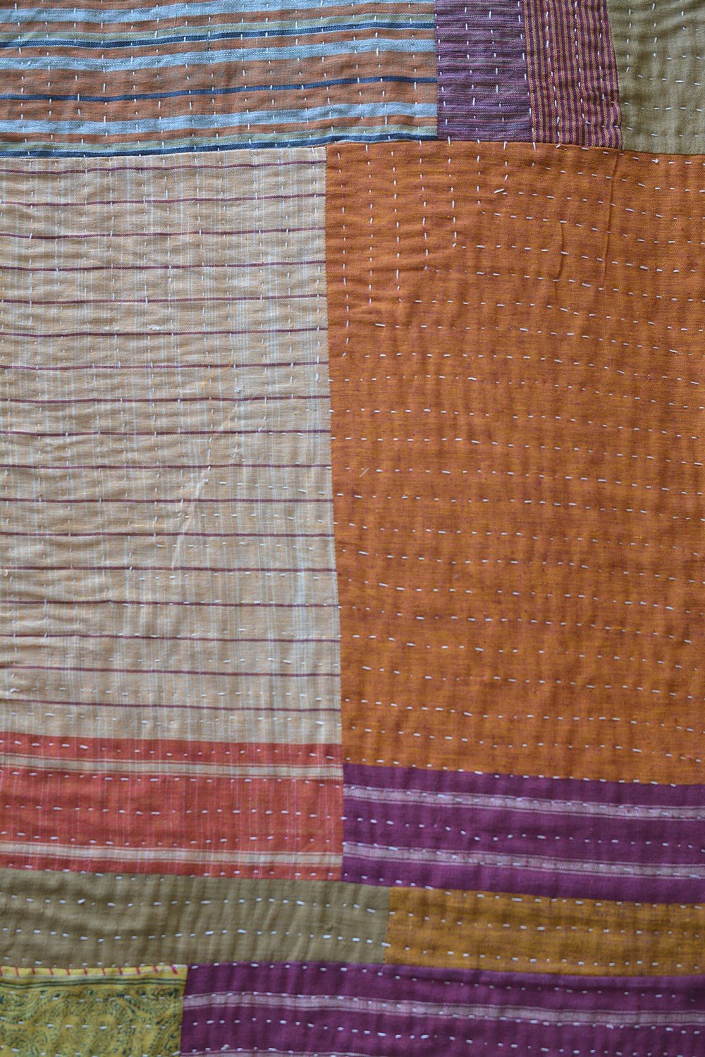 Hand-Quilted Khadi Bedspread | Layer | 62” x 90” - metaphorracha