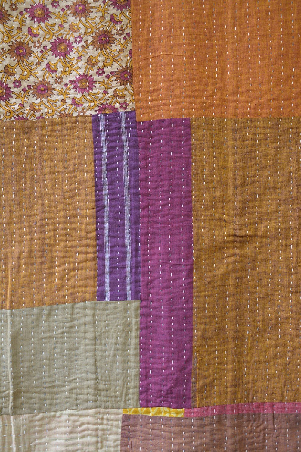 Hand-Quilted Khadi Bedspread | Layer | 62” x 90” - metaphorracha