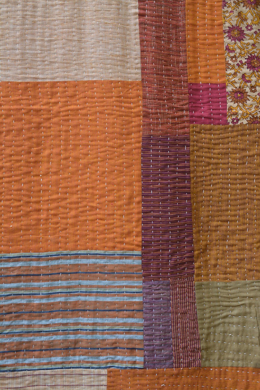 Hand-Quilted Khadi Bedspread | Layer | 62” x 90” - metaphorracha