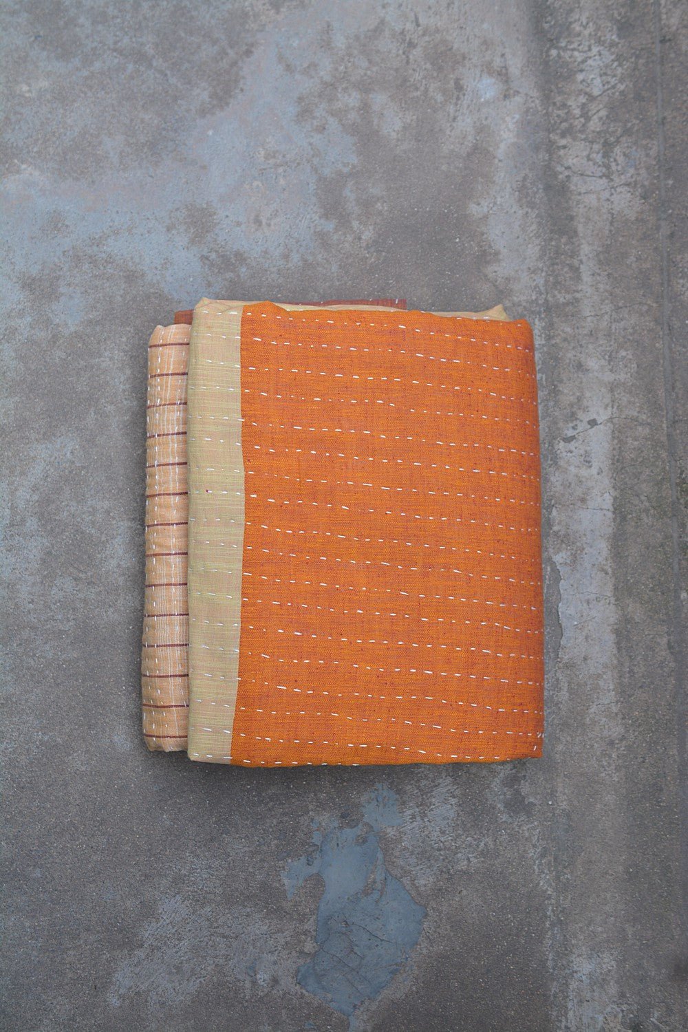Hand-Quilted Khadi Bedspread | Layer | 62” x 90” - metaphorracha