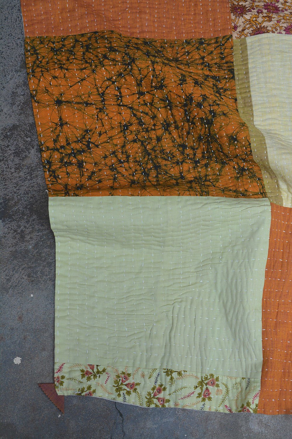 Hand-Quilted Khadi Bedspread | Layer | 62” x 90” - metaphorracha