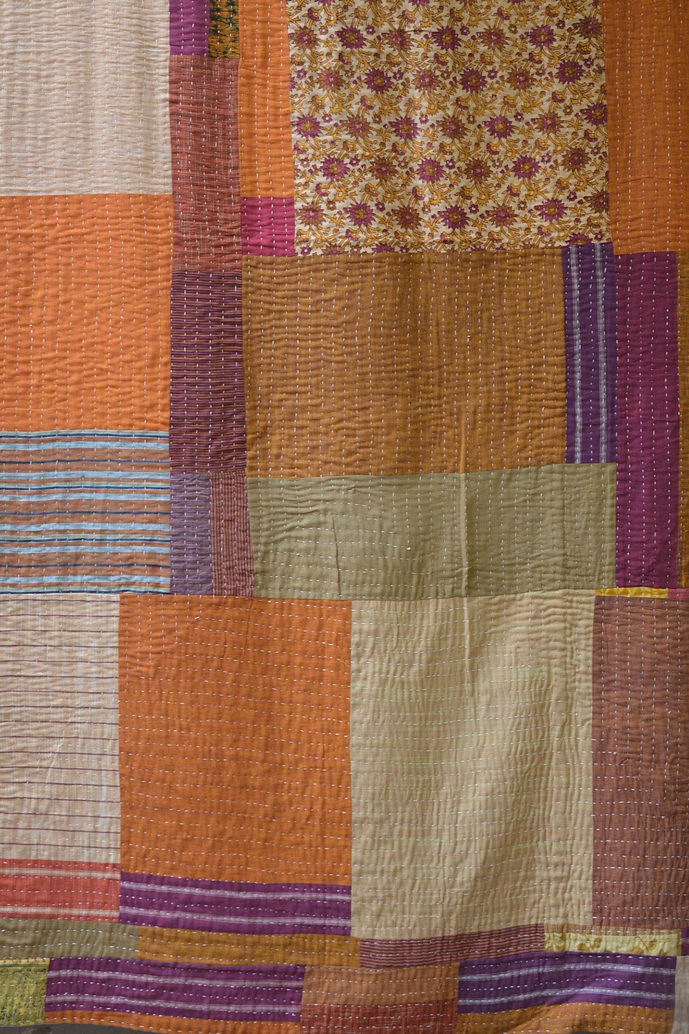 Hand-Quilted Khadi Bedspread | Layer | 62” x 90” - metaphorracha