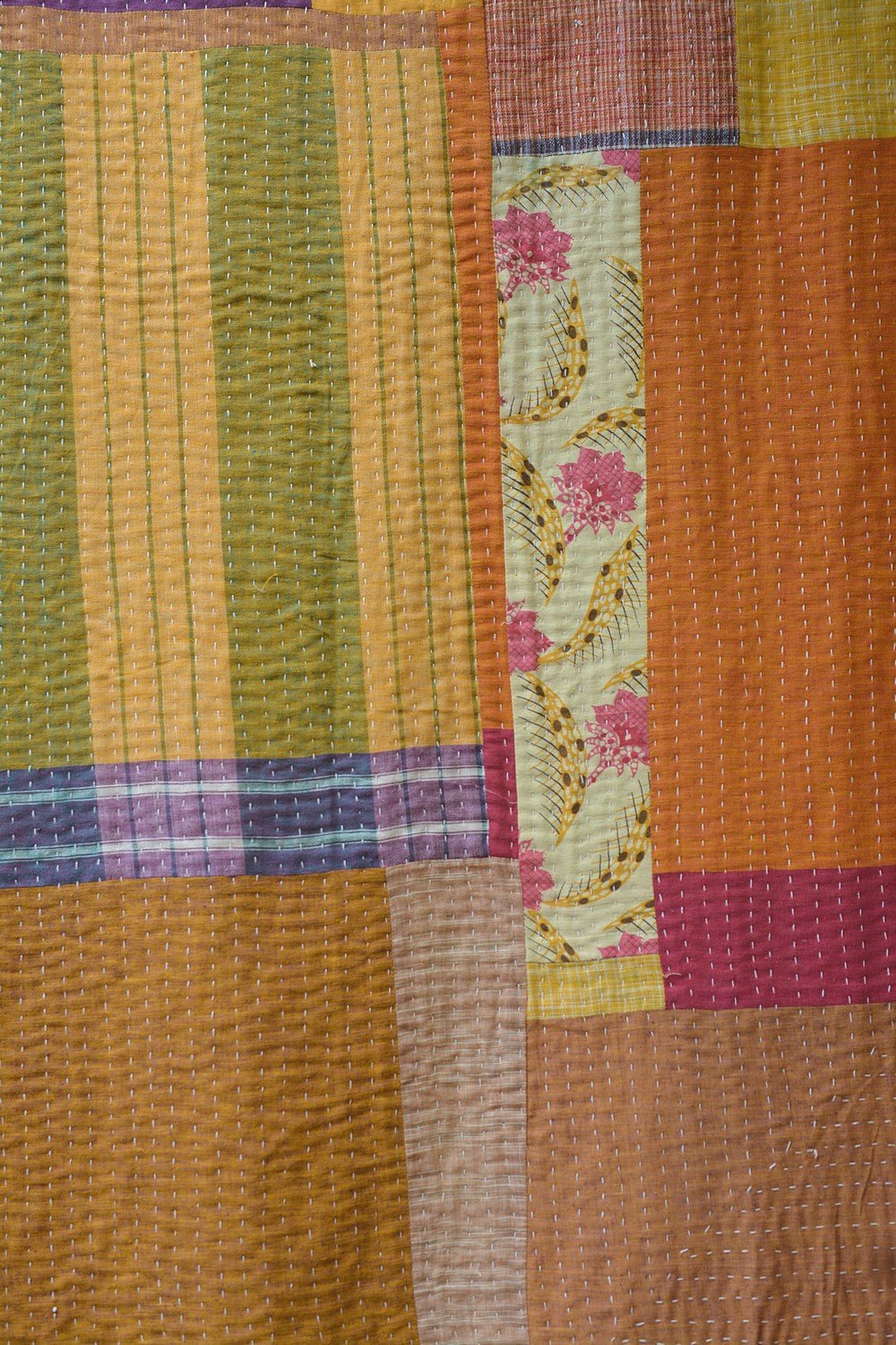 Hand-Quilted Khadi Bedspread | Layer | 90” x 110” - metaphorracha