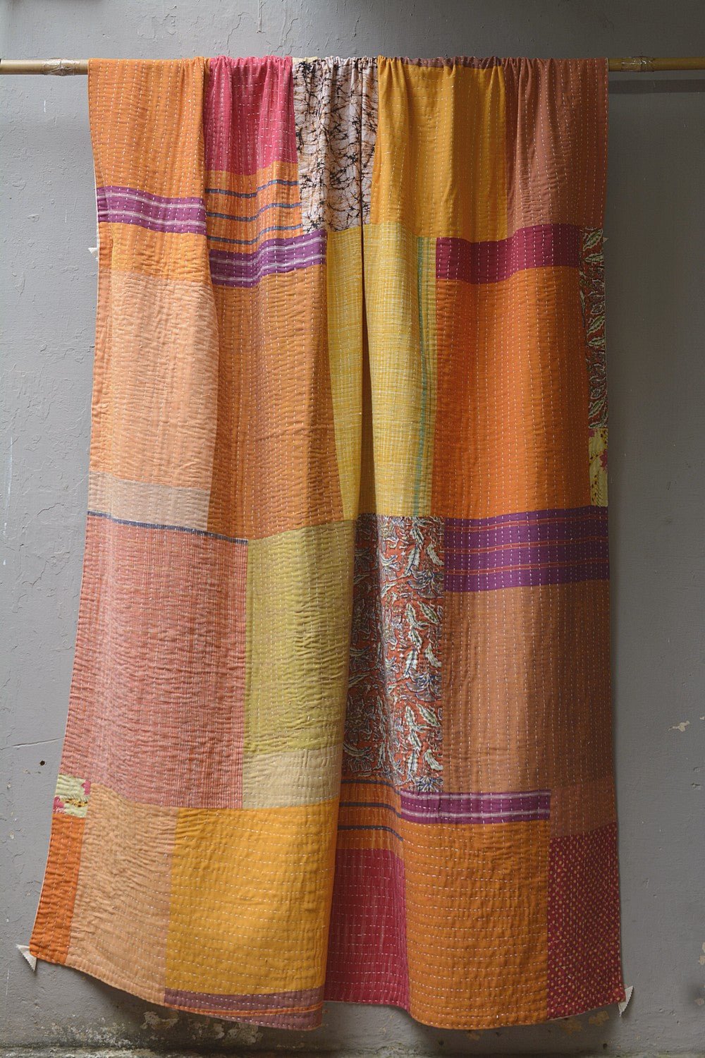 Hand-Quilted Khadi Bedspread | Propose | 62” x 90” - metaphorracha