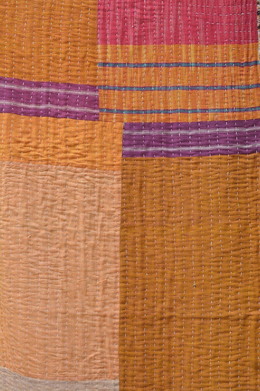 Hand-Quilted Khadi Bedspread | Propose | 62” x 90” - metaphorracha