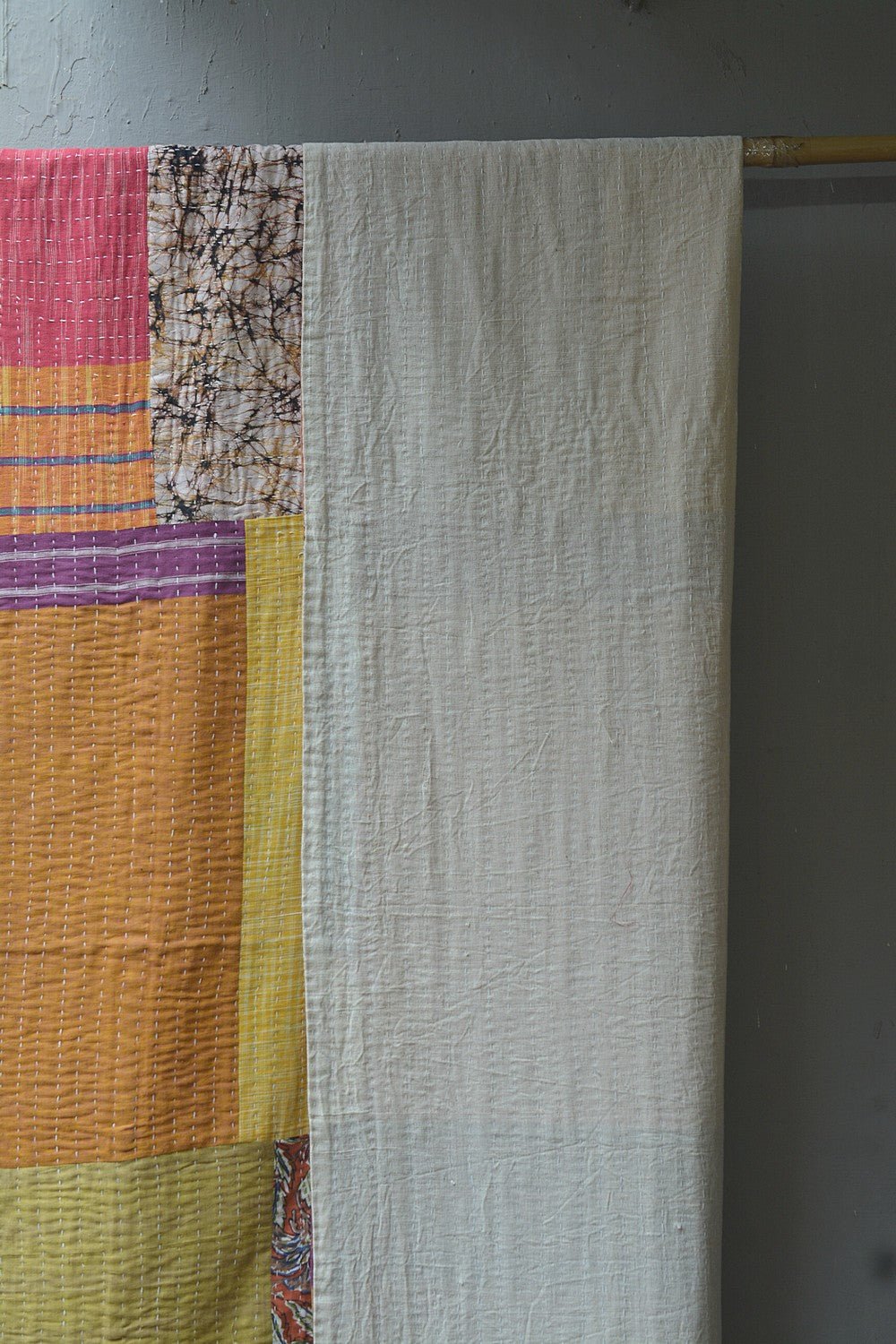 Hand-Quilted Khadi Bedspread | Propose | 62” x 90” - metaphorracha