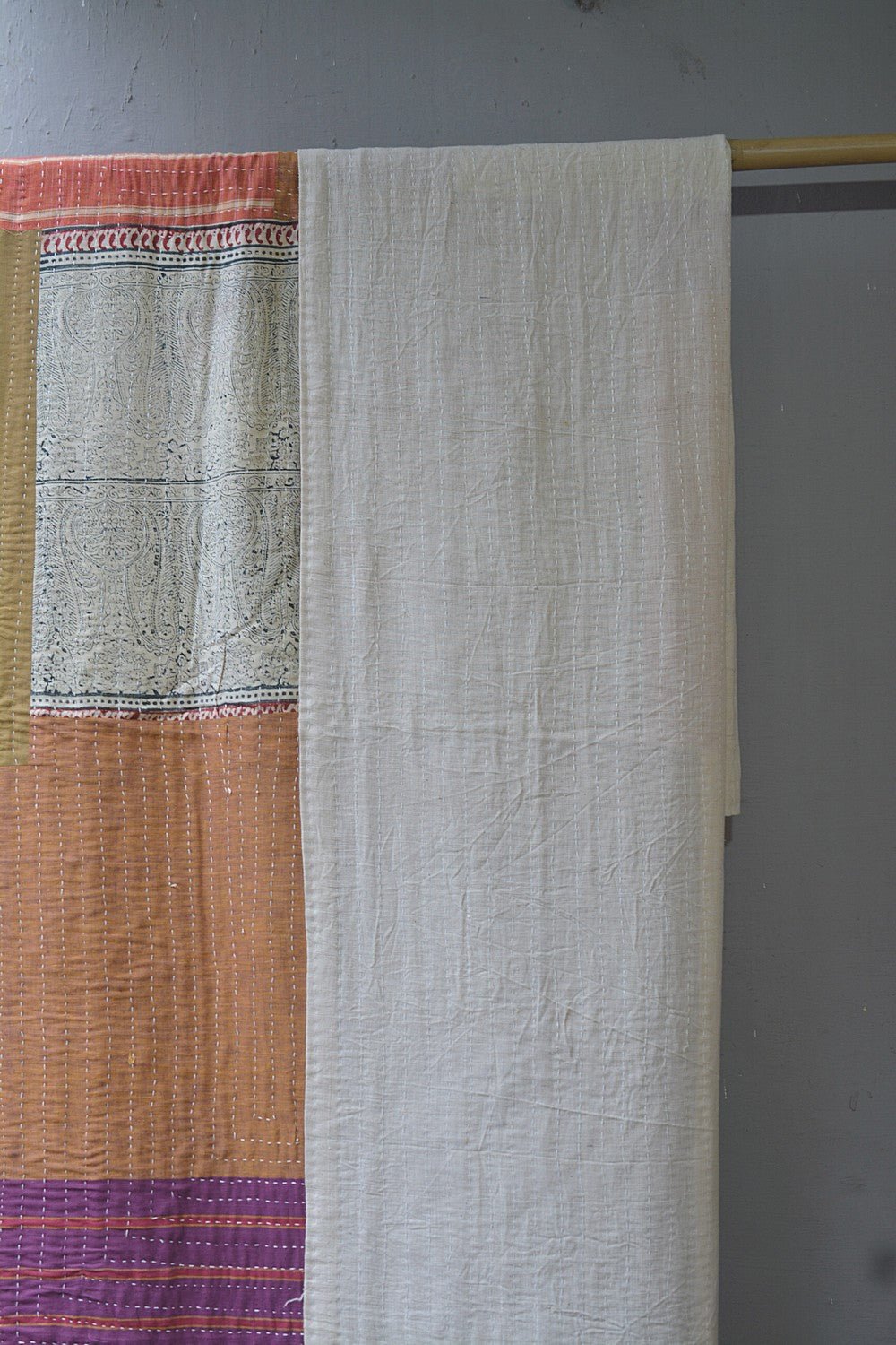 Hand-Quilted Khadi Bedspread | Purpose | 63” x 89” - metaphorracha